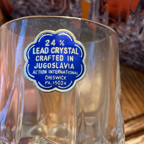 1986 Vintage, Yugoslavia, 24% Lead Crystal Liqueur Mug Set - Picture 3 of 9